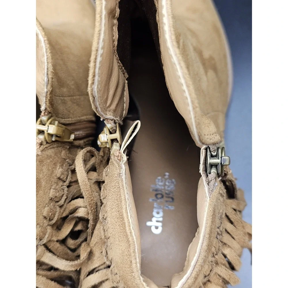 Charlotte Russe Women's Fringe Ankle Booties  Size 8 Lightly Worn